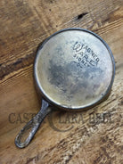 HTF! 1924 Wagner Ware #4 Cast Iron Skillet with Heat Ring 1054. Plating outside black iron inside. Beautiful patina!