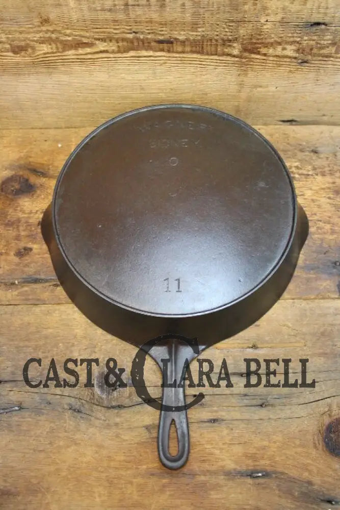 Htf And Gorgeous! Early 1900’S Wagner ’Arc Straight’ Logo #11 Cast Iron Skillet. Skillet