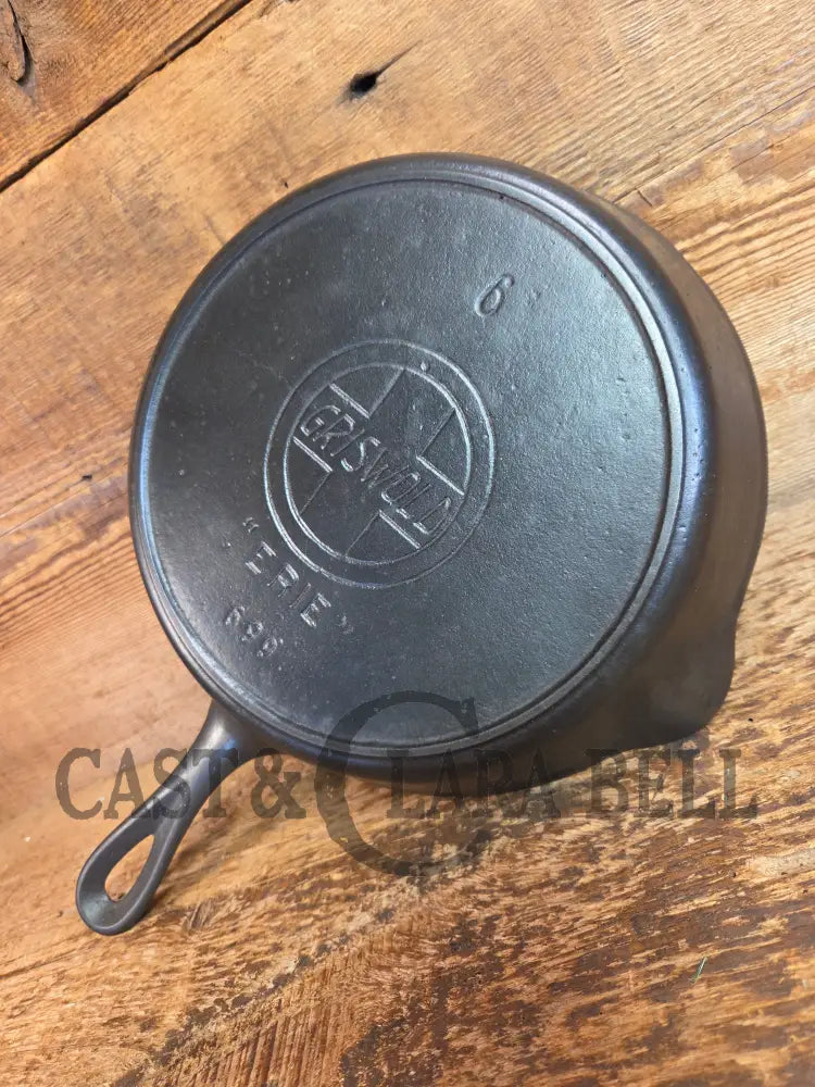 HTF Early 1900’s Griswold #6 Cast Iron Skillet Large Slant Logo 699 ERIE logo - Skillet