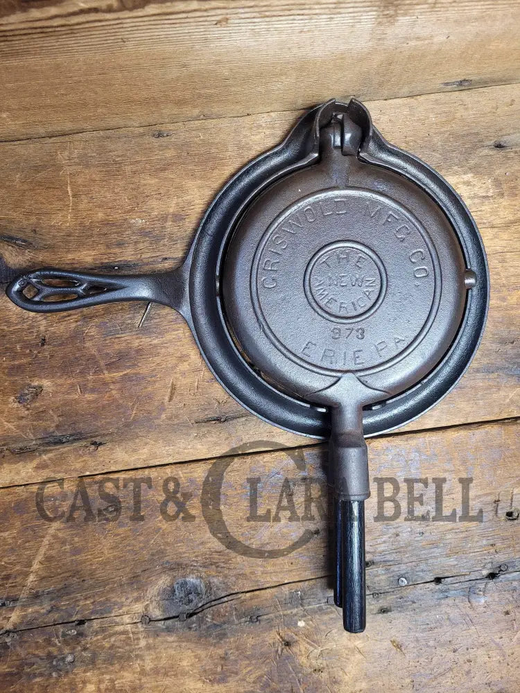 Htf Early 1900S Griswold #7 Waffle Iron. (#973) New Handles Patent Date 1901 Iron