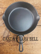 HTF Griswold No. 7 Cast Iron Skillet with Small Block Logo and Grooved Handle 701 Skillet