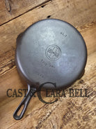 HTF Griswold No. 7 Cast Iron Skillet with Small Block Logo and Grooved Handle 701 SC24 Skillet