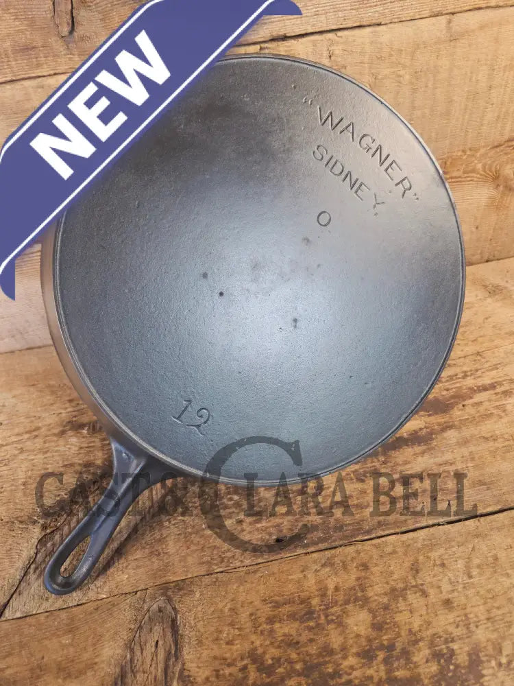 HTF HUGE and Gorgeous! Early 1900’s Wagner ’Arc Straight’ logo #12 Cast Iron Skillet - Skillet