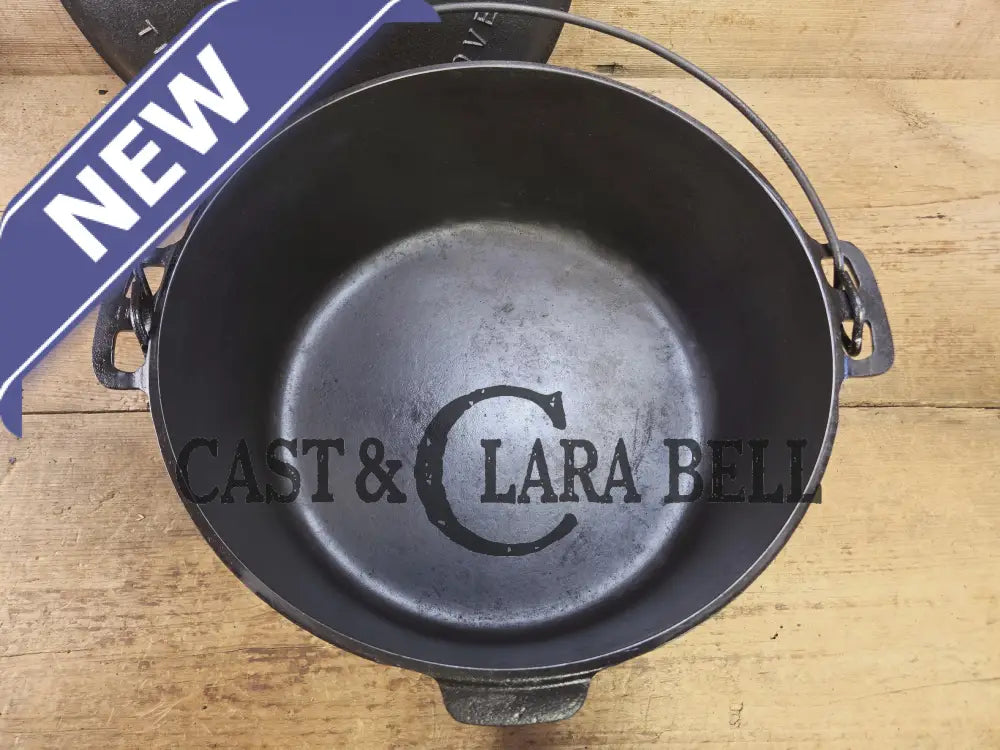 HUGE!! 1910’s Griswold Size #10 (835) Dutch Oven with Large Block Logo and (2553 A) Lid. One of the BIGGEST you can