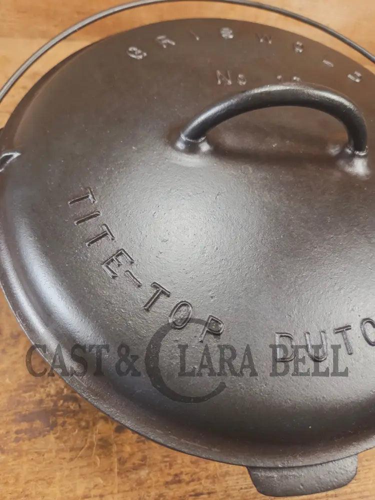 HUGE!! 1910’s Griswold Size #10 (835) Dutch Oven with Large Block Logo and (2553) Lid. One of the BIGGEST you can buy!