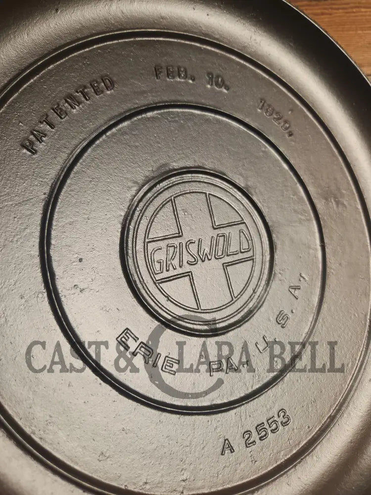 HUGE!! 1910’s Griswold Size #10 (835) Dutch Oven with Large Block Logo and (2553) Lid. One of the BIGGEST you can buy!