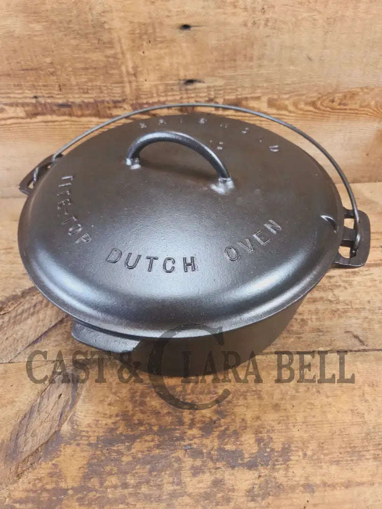 HUGE!! 1910’s Griswold Size #10 (835) Dutch Oven with Large Block Logo and (2553) Lid. One of the BIGGEST you can buy!