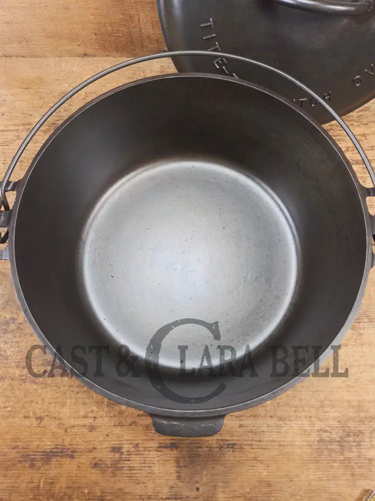HUGE!! 1910’s Griswold Size #10 (835) Dutch Oven with Large Block Logo and (2553) Lid. One of the BIGGEST you can buy!