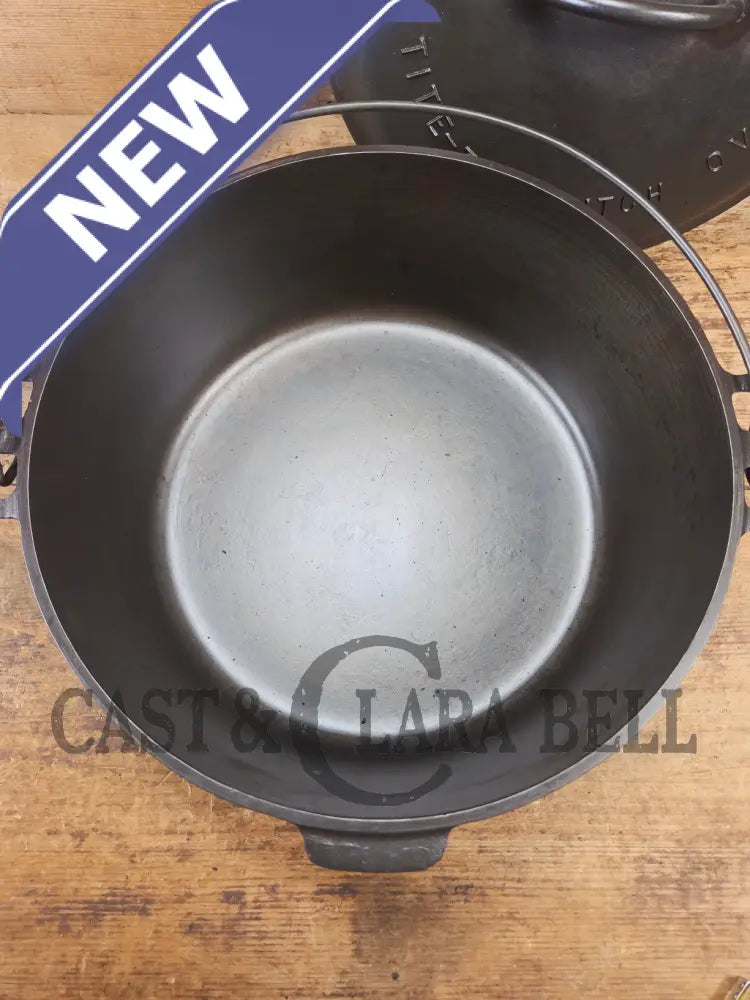 HUGE!! 1910’s Griswold Size #10 (835) Dutch Oven with Large Block Logo and (2553) Lid. One of the BIGGEST you can buy!
