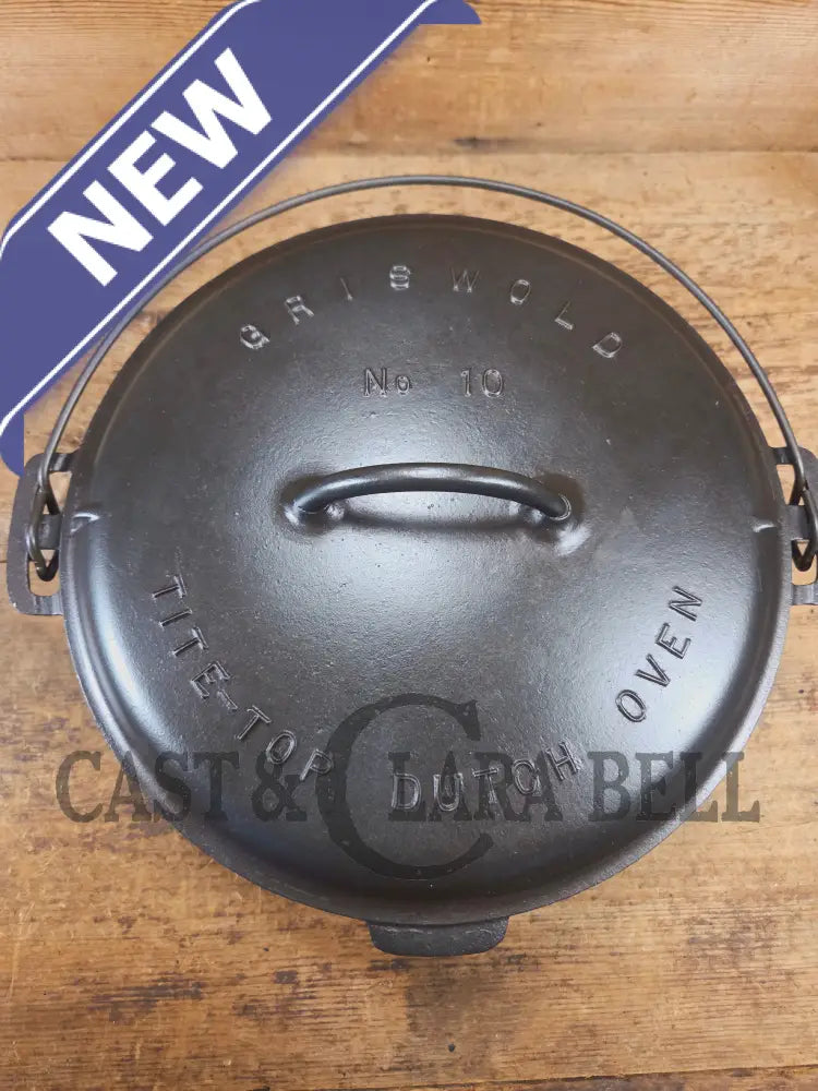 HUGE!! 1910’s Griswold Size #10 (835) Dutch Oven with Large Block Logo and (2553) Lid. One of the BIGGEST you can buy!