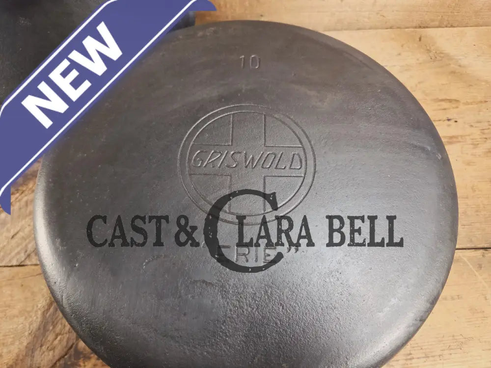 HUGE!! 1910’s VERY early Griswold Size #10 Erie logo Dutch Oven w/ Large Block Logo & (2553 A) Lid. One of the BIGGEST