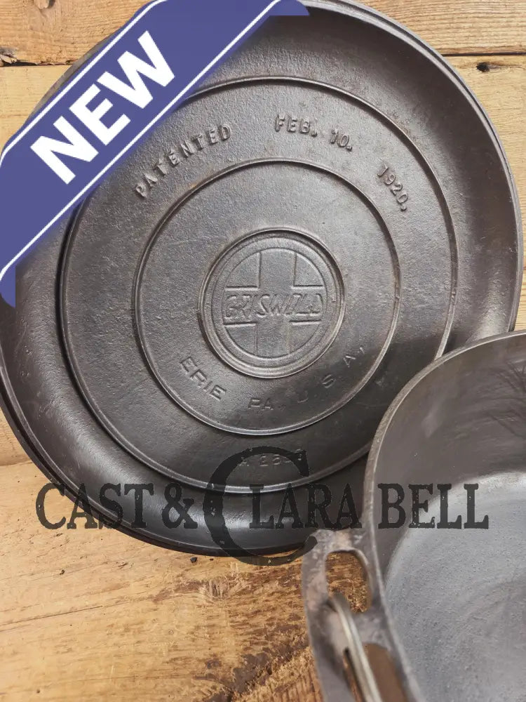 HUGE!! 1910’s VERY early Griswold Size #10 Erie logo Dutch Oven w/ Large Block Logo & (2553 A) Lid. One of the BIGGEST