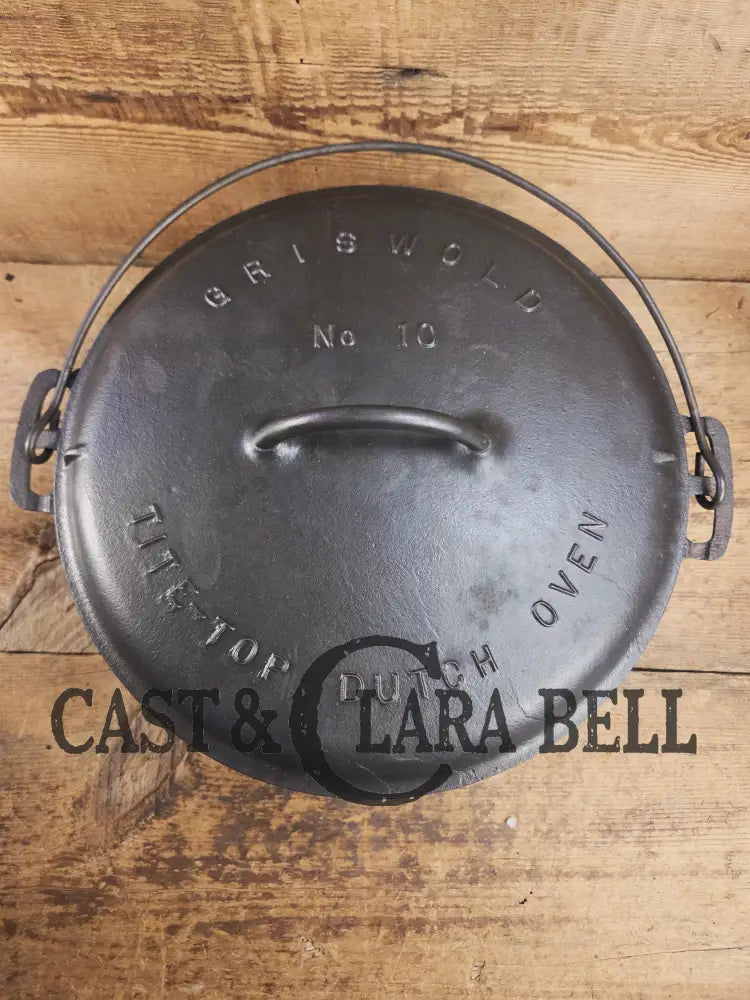 HUGE!! 1910’s VERY early Griswold Size #10 Erie logo Dutch Oven w/ Large Block Logo & (2553 A) Lid. One of the BIGGEST