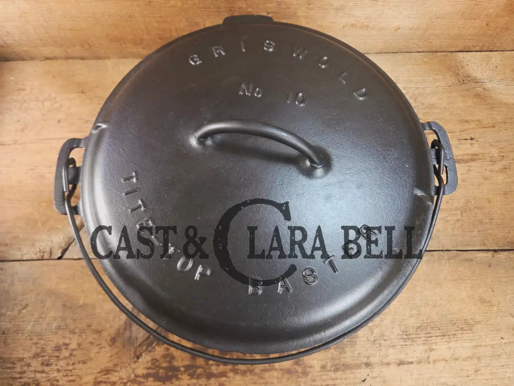 HUGE!! 1920’s Griswold Size #10 (835 A) Dutch Oven with Large Block Logo and (2553 A) Lid. One of the BIGGEST you can