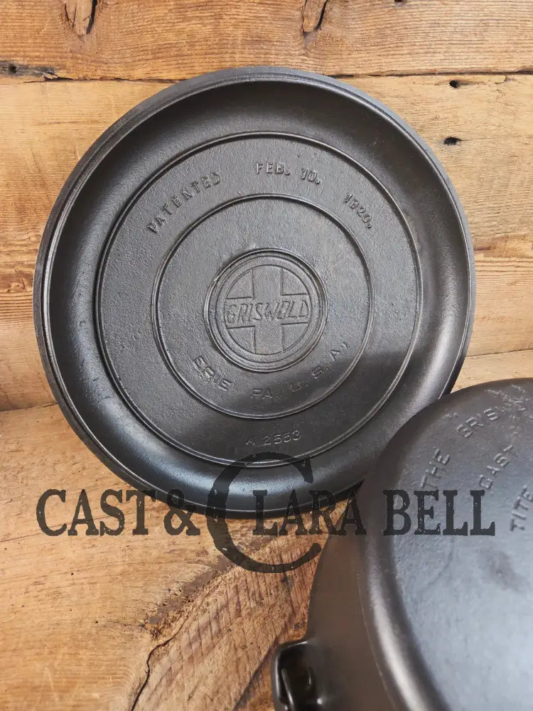 HUGE!! 1920’s Griswold Size #10 (835 A) Dutch Oven with Large Block Logo and (2553 A) Lid. One of the BIGGEST you can