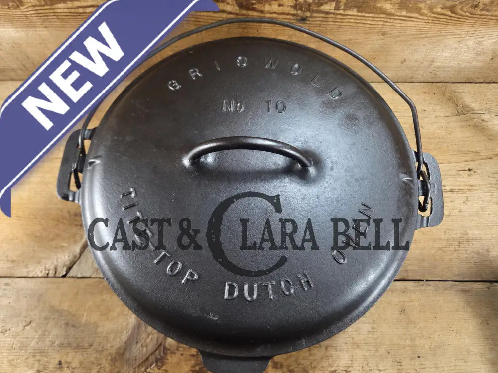 HUGE!! 1920’s Griswold Size #10 (835 A) Dutch Oven with Large Block Logo and (2553 A) Lid. One of the BIGGEST you can