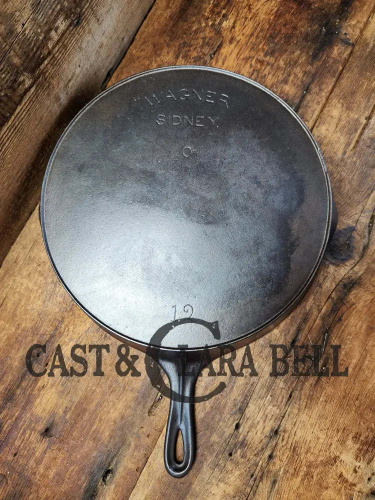 Huge 1920’S Wagner Sidney O #12 ’Arc Straight’ Skillet With Heat Ring. Beautiful Design