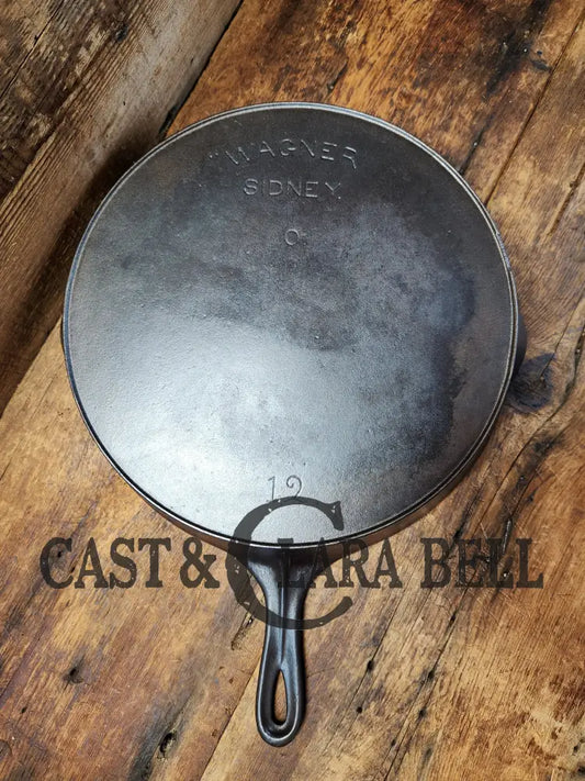 Huge 1920’S Wagner Sidney O #12 ’Arc Straight’ Skillet With Heat Ring. Beautiful Design