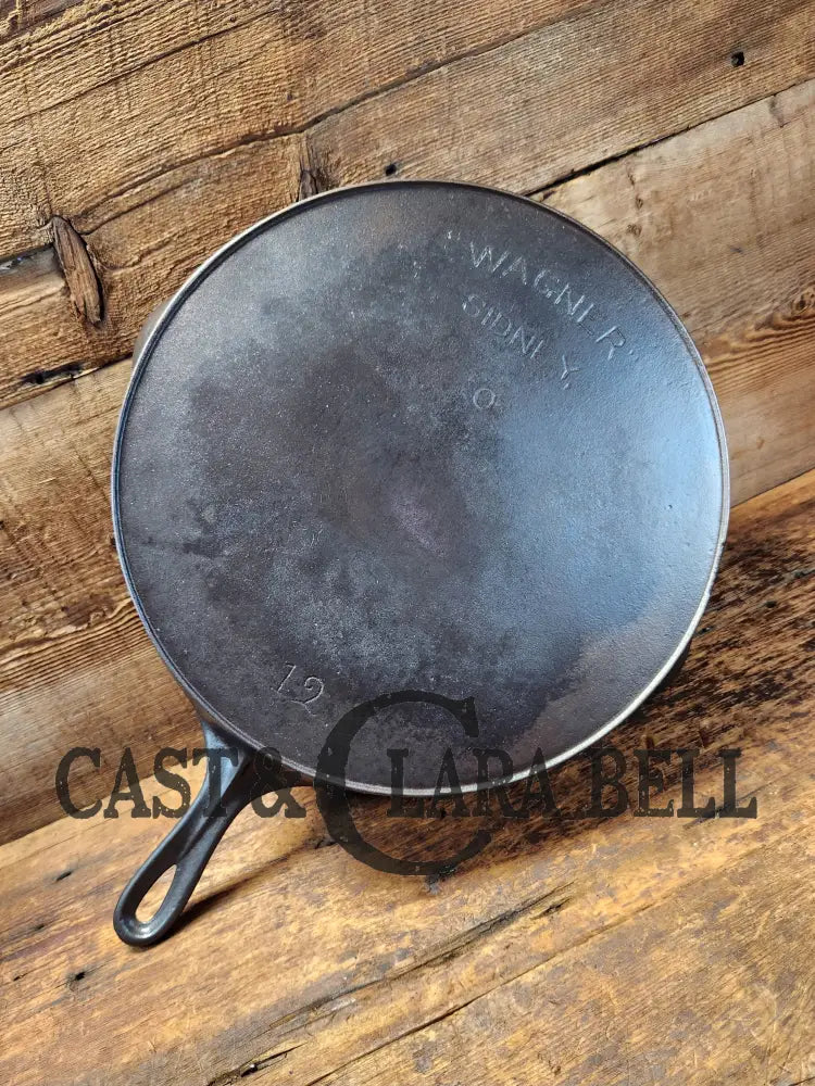 Huge 1920’S Wagner Sidney O #12 ’Arc Straight’ Skillet With Heat Ring. Beautiful Design