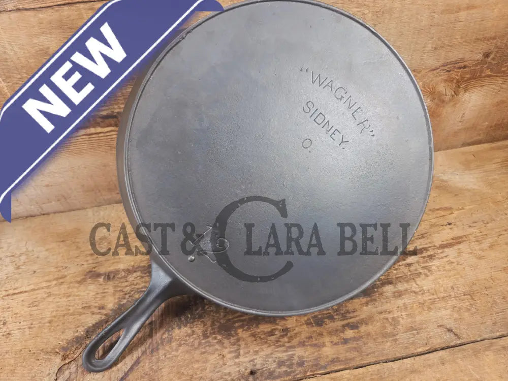 HUGE 1920’s Wagner Sidney O #12 ’Arc Straight’ Skillet with Heat Ring. Beautiful design superior performance. SC24