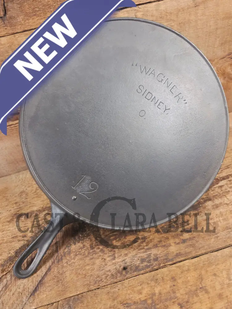 HUGE 1920’s Wagner Sidney O #12 ’Arc Straight’ Skillet with Heat Ring. Beautiful design superior performance. SC24