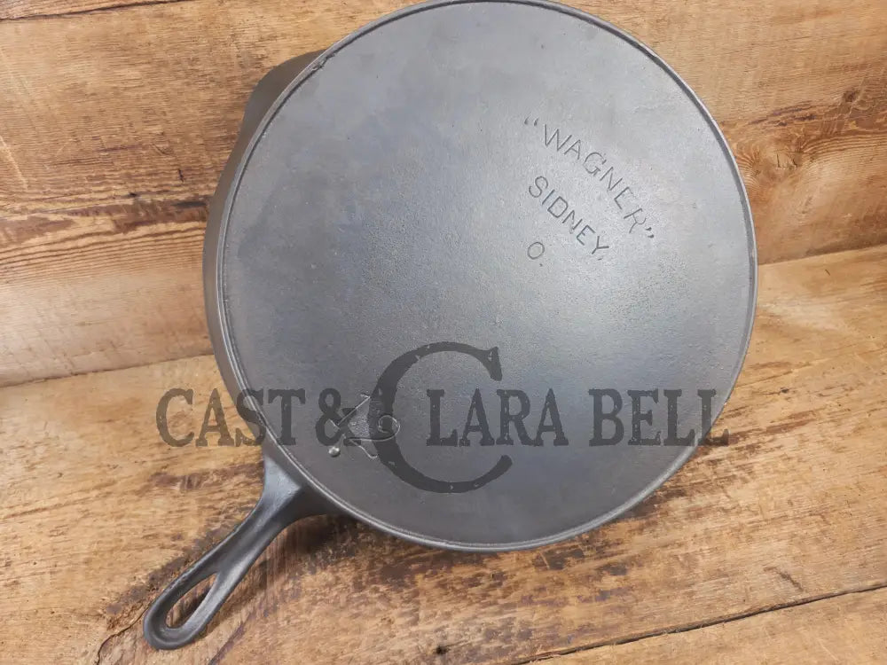 HUGE 1920’s Wagner Sidney O #12 ’Arc Straight’ Skillet with Heat Ring. Beautiful design superior performance. SC24
