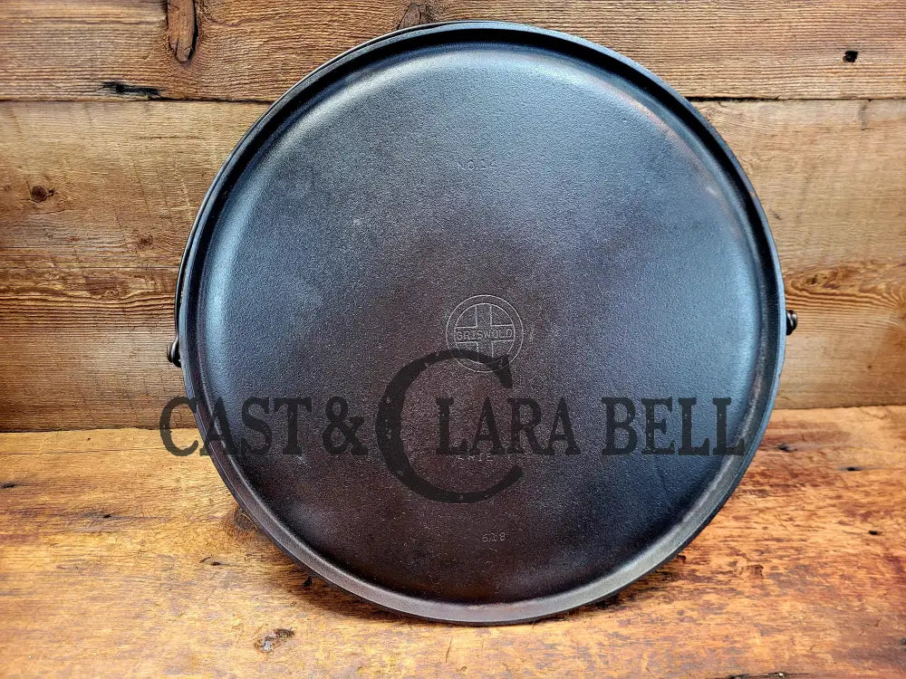 Huge! 1930’S Griswold No. 14 Round Griddle With Bail And Small Logo. The Largest Made Of Its