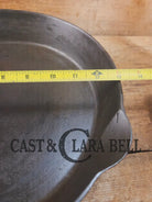 HUGE and hard to find 1910’s Early Favorite Piqua Ware #12 Cast Iron Skillet Smiley Logo great for gas or coil tops!