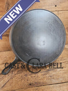 HUGE and hard to find 1910’s Early Favorite Piqua Ware #12 Cast Iron Skillet Smiley Logo great for gas or coil tops!