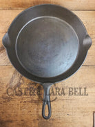 HUGE and hard to find 1910’s Early Favorite Piqua Ware #12 Cast Iron Skillet Smiley Logo great for gas or coil tops!