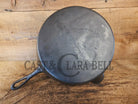 Huge Antique gate-marked unknown #12 skillet. Est 1880’s. Left single spout heat ring bottom w/ pointy handle - Skillet