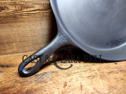 Huge Beautiful 1930’S Griswold No. 12 Skillet With Small Block Logo And Heat Ring 719 A. Perfect