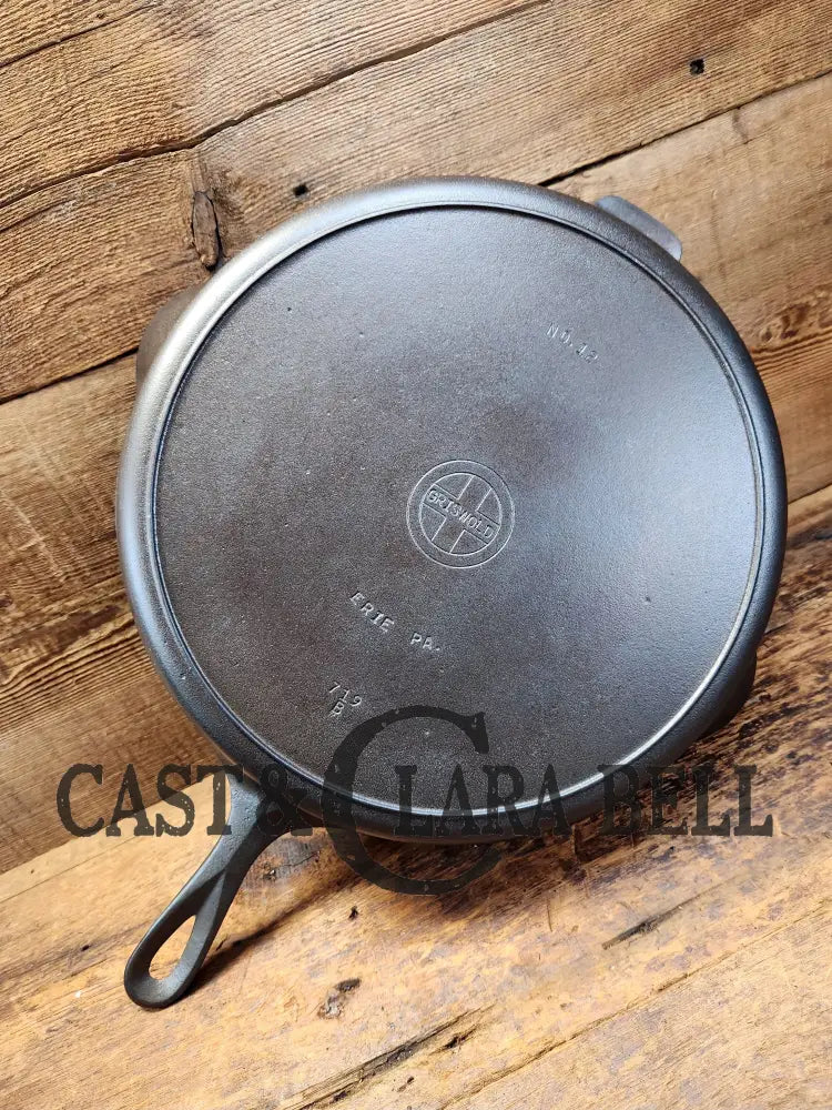 Huge Beautiful 1930’S Griswold No. 12 Skillet With Small Block Logo And Heat Ring 719 B. Perfect