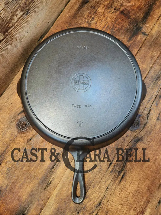 Huge Beautiful 1930’S Griswold No. 12 Skillet With Small Block Logo And Heat Ring 719 B. Perfect