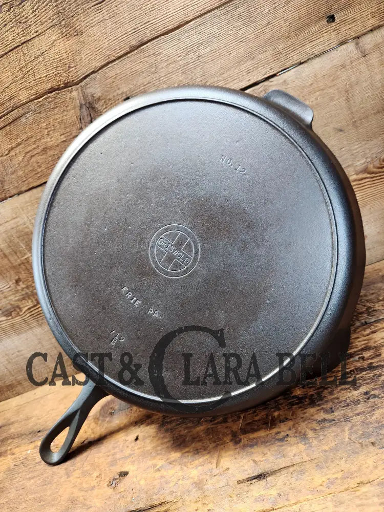 Huge Beautiful 1930’S Griswold No. 12 Skillet With Small Block Logo And Heat Ring 719 B. Perfect