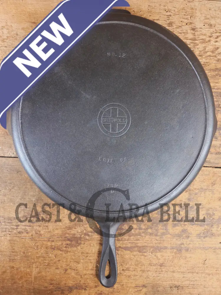 Huge beautiful 1930’s Griswold No. 12 Skillet with Small Block Logo and Heat Ring 719 D - Skillet