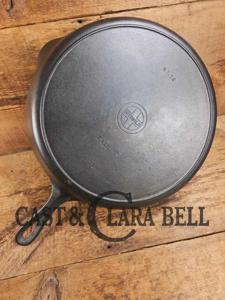 Huge beautiful 1930’s Griswold No. 12 Skillet with Small Block Logo and Heat Ring 719 D Skillet