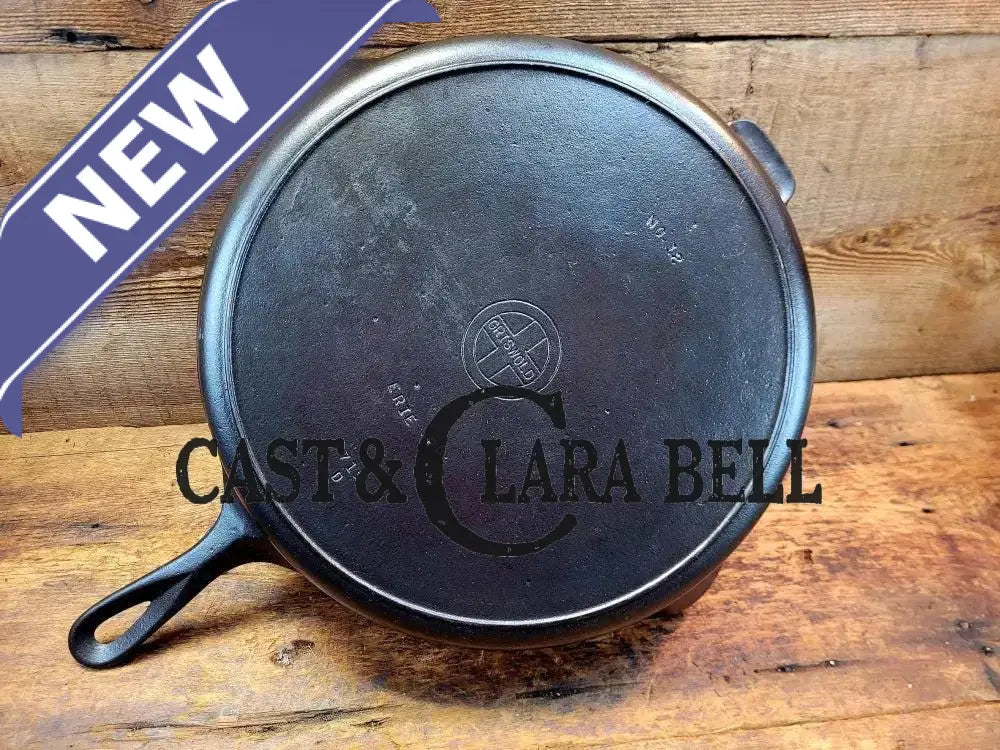 Huge beautiful 1930’s Griswold No. 12 Skillet with Small Block Logo and Heat Ring 719 D. Perfect bacon skillet!