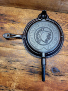 Very Cool! Early 1900’S Fanner Mfg Co No. 8 Crescent Cast Iron Waffle Maker With Low Base. Harder