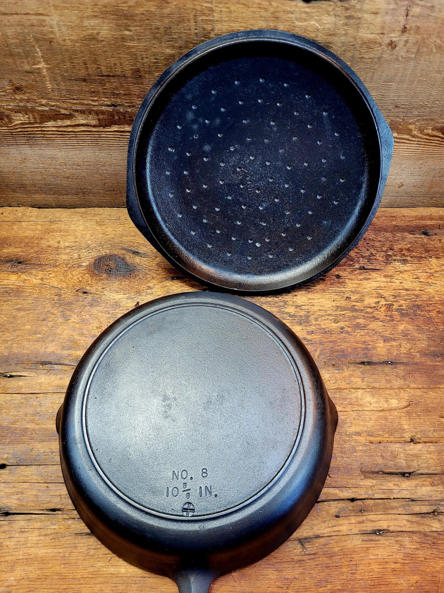 Awesome Combo!  Mid Century Birmingham Stove & Range Century Series No. 8 Skillet with Lid!