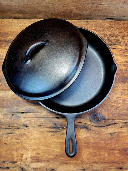 Awesome Combo!  Mid Century Birmingham Stove & Range Century Series No. 8 Skillet with Lid!