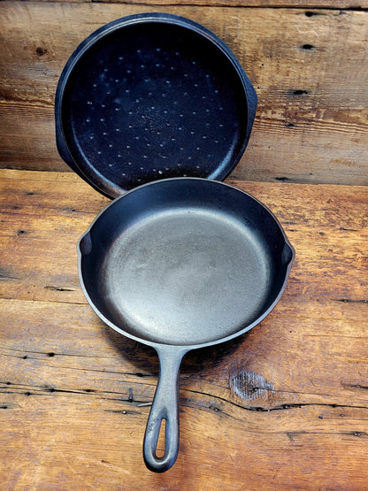 Awesome Combo!  Mid Century Birmingham Stove & Range Century Series No. 8 Skillet with Lid!