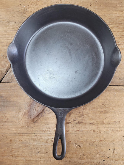 The Best Seller Classic!  Griswold #8 Cast Iron Skillet with Large Block Logo and Smooth Bottom, 704 Y