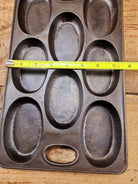 Wow! 1900’s Bridge Beach & Company #2 oval style gem pan. Priced to sell for small crack perfect for baking still after
