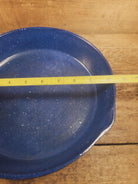 1930’s Wagner Unmarked #8 Cast Iron Sautee Skillet with blue speckled enamel! SC24 Skillet