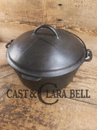 Large 1930’s Wagner Ware #9 Cast Iron Dutch Oven 1259 with Sawtooth lid! Unique pattern shift on lid Dutch Ovens