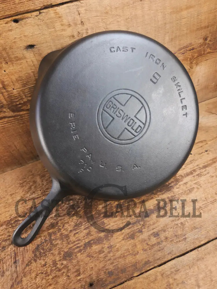 Larger Griswold #9 Cast Iron Skillet with Large Block Logo 710 F. Great protein or large saute skillet Skillet