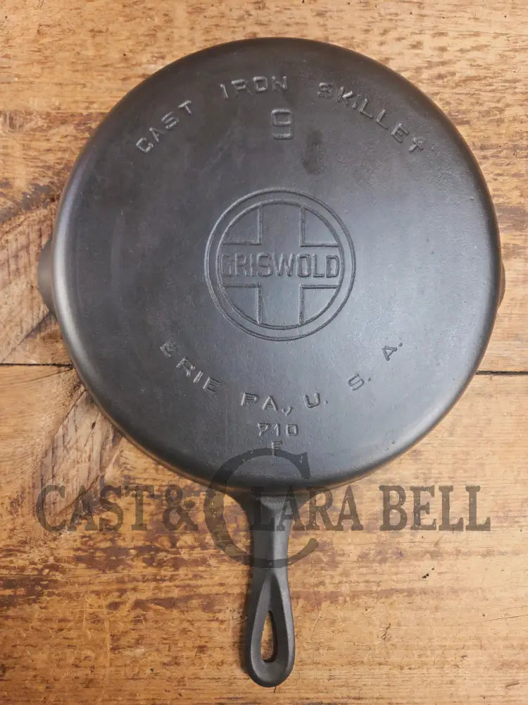 Larger Griswold #9 Cast Iron Skillet with Large Block Logo 710 F. Great protein or large saute skillet Skillet