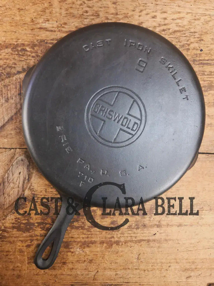 Larger Griswold #9 Cast Iron Skillet with Large Block Logo 710 F. Great protein or large saute skillet Skillet