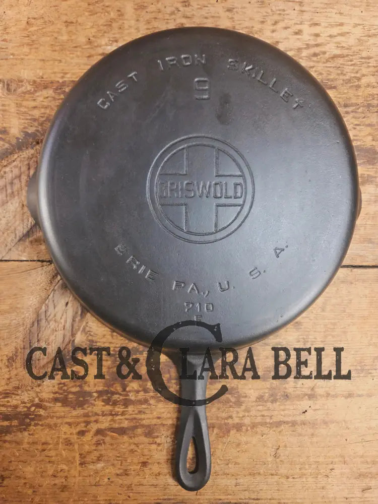 Larger Griswold #9 Cast Iron Skillet with Large Block Logo 710 F. Great protein or large saute skillet Skillet